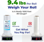 Rosmonde 18" Plastic Wrap for Moving, 5 Pack, 18" x 1500 ft Shrink Wrap, 80 Guage Thick, 9.4 lbs/Roll, Premium Shrink Wrap Roll, Hand Bulk Stretch Wrap, Heavy Duty Stretch Film for Moving & Pallets