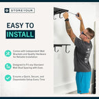 StoreYourBoard Heavy Duty Garage Shelf Wall Mount 1ft x 4ft – Wall-Mounted Shelving for Storage & Organization – Heavy Duty Garage Shelves for Tools, Bins, & Equipment – Holds 400 lbs – Black