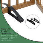 Freestanding Foldable Dog Gate - Indoor Pet Gate with Metal Support Feet, Room Divider 6 Panels (Walnut)