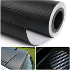3D Black Carbon Fiber Vinyl Bubble Car Wrap Film Automotive DIY Decals (12" x 60" / 1 FT x 5 FT)