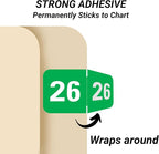 2026 Year Labels, Doctor Stuff 2026 Chart Stickers, Green Color Coded, Medical Arts Press Style, USA Made Year Labels for End Tab File Folders, 500/Roll, 1 Roll, 3/4" x 1-1/2"