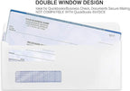 #8 Double Window Security Check Envelopes, No.8 Double Window Bussiness Envelopes Designed for QuickBooks Checks - Computer Printed Checks - 3 5/8 X 8 11/16 (NOT for INVOICES) - 24 LB - 1000 PACK