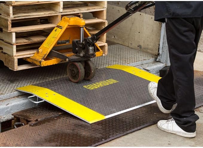 Guardian Aluminum Dock Plate with Carrying Handles for Pallet Jacks, Hand Carts, Material Handling, 36" x 36" 2,500 lb. Capacity