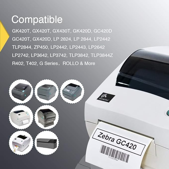 BETCKEY - 3" x 5" (76 mm x 127 mm) Multipurpose & Large Shipping Labels Compatible with Zebra & Rollo Label Printer,Premium Adhesive & Perforated [10 Rolls, 3500 Labels]