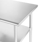 GRIDMANN NSF Stainless Steel Work & Prep Table 30 x 24 Inches with Caster Wheels and Under Shelf for Restaurant, Home, Hotel