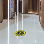 Spanish Safety Signs Floor Decals Pedestrian Traffic Only Yellow Anti-Slip Round Shape Business Industrial Stickers 24Inches Longer Side