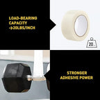 Lichamp 10 Rolls Clear Duct Tapes Heavy Duty, Waterproof No Residue Clear Duct Tape for Packaging Taping Sealing Repairing Tying, Thick & Wide Tape for DIY or Commercial Use, 2 inches x 25 Yards