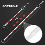 RoadHero 40 Pack 4 FT to 6.9 FT Retractable Cone Bar, Expandable Traffic Cone Bars for Parking Lots, Extendable Barricade for Road Construction, White and Red, Cone Not Included