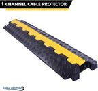 Kable Kontrol Atlas Heavy Duty Cable Protector Ramp - 1 Channel Bulk Wholesale Pallet - 20 Pcs - 39" Long Black & Yellow - 24,000 Lbs Capacity - Rubber Speed Bump Wire Protector Cord Cover - CP9896