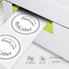2 Inch White Circle Thermal Labels, 600 Labels/Roll,Self-Adhesive Round Inventory Stickers, Multi-Purpose Round Roll Thermal Printing Stickers for Business and Domestic Use