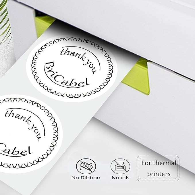 2.75 Inch White Circle Thermal Labels,500 Labels/Roll,Self-Adhesive Round Inventory Stickers, Multi-Purpose Round Roll Thermal Printing Stickers for Business and Domestic Use