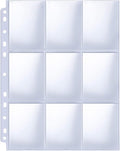 Trading Card Sleeve Pages, HERKKA 200 Pack 9 Pocket Album Pages 11 Holes Fit 3 Ring Binder
