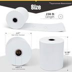 (10 Rolls) 3-1/8 X 230 ft Thermal Credit Card Paper, 80mm Fits Most POS Machines and Cash Registers - Azure Zone