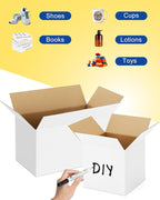 Assorted-Sizes-Shipping-Boxes-45-Pack: 6x4x4 & 8x6x4 & 9x6x4 Small-Shipping-Boxes-Mailers, White Corrugated-Cardboard-Boxes-for-Packing-Small-Business Mailing