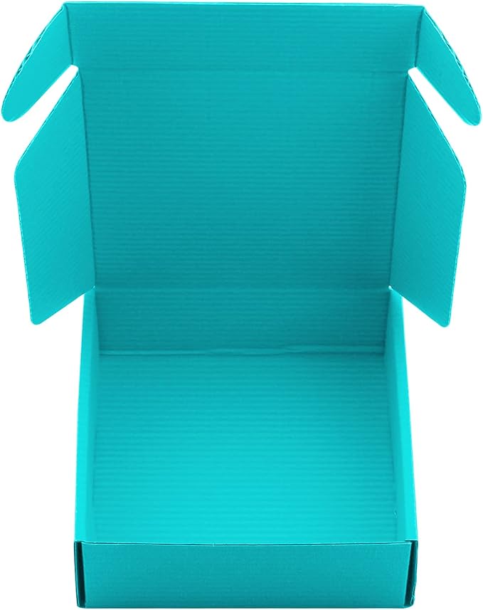 Cardboard Boxes Shipping Boxes,15 Pack Recyclable Corrugated Cardboard Box Small Mailing Storage Gift Boxes for Shipping, Mailing, Gifts Packaging, 6x6x2" (Blue)