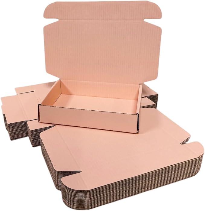 12 Pcs 14.2 x 11.8 x 2.4 inches Large Szie Corrugated Cardboard Gift Boxes Recyclable Shipping Boxes for Mailing & Holidays, Wedding, Birthday, Gifts Packaging (Powder Pink, 14.2 x 11.8 x 2.4")