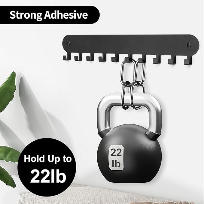 2 Pack Key Holder for Wall,Key Hooks with 10 Hooks,Key Holder Wall Mount Self Adhesive, Key Rack for Wall No Drill for Living Room, Kitchen, Bathroom, Garage (White)