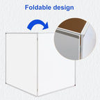 Large Magnetic Whiteboard 48 x 36 Inch, Foldable Dry Erase White Board with Pen Tray, Big Aluminum Frame Folding Message Presentation Board for Wall