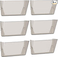 Clear Acrylic Single Pocket, Plastic Hanging Wall Mount File Holder for Office Home (Gray, 6 Pack)