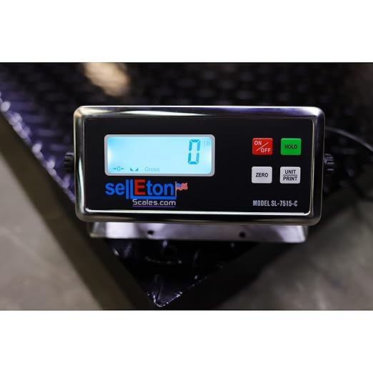 Liberty Scales Heavy Duty Industrial 48" x 48" Floor Scale with Printer Accurate Digital Pallet Scales for Warehouse or Shipping Weighing (2000 lbs x 0.5 lb)