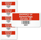XpressTags 0.75"x1.5" Sequentially Custom Asset Barcoded Labels with Numbers, Fixed Inventory Tags, Permanent Adhesive Vinyl Stickers - Pack Sizes 100 to 5000, Made in USA