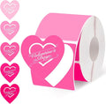 Ctosree 500 Pcs/ 1 Roll Thermal Sticker Labels Self Adhesive Direct Thermal Labels Multipurpose Printer Stickers for DIY, Name Tag(Heart,2 Inches,Pink Gradient)