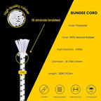 Bungee Cord Elastic Shock Cord 1/4" x 50' Bungee Rope for DIY, Tie Downs, Kayak and Outdoor - White&Black