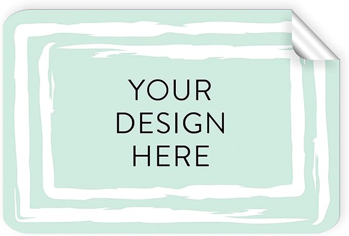100 Custom Vinyl Stickers - Upload Your own Image, Text, Design, Logo - Personalized Logo Labels for Handmade, Packaging, Bottle, Jars, Candle, Brand Stickers (Mint, 5x3)