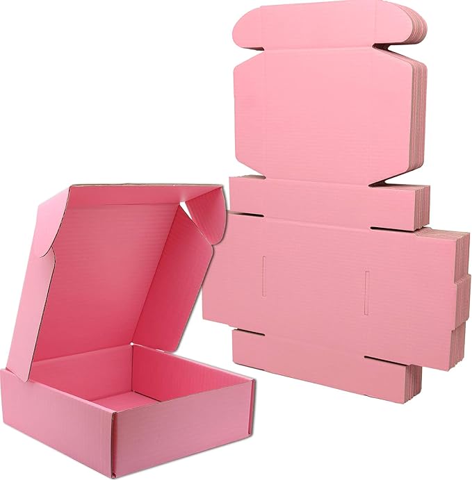 Small Pink Shipping Boxes for Small Business Pack of 25-8x8x4 inches Cardboard Corrugated Mailer Boxes for Shipping Packaging Craft Gifts Giving Products