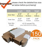 150 Pack 9x6x2'' Small Shipping Boxes, Corrugated Cardboard Mailers for Business, White (CM962-150)