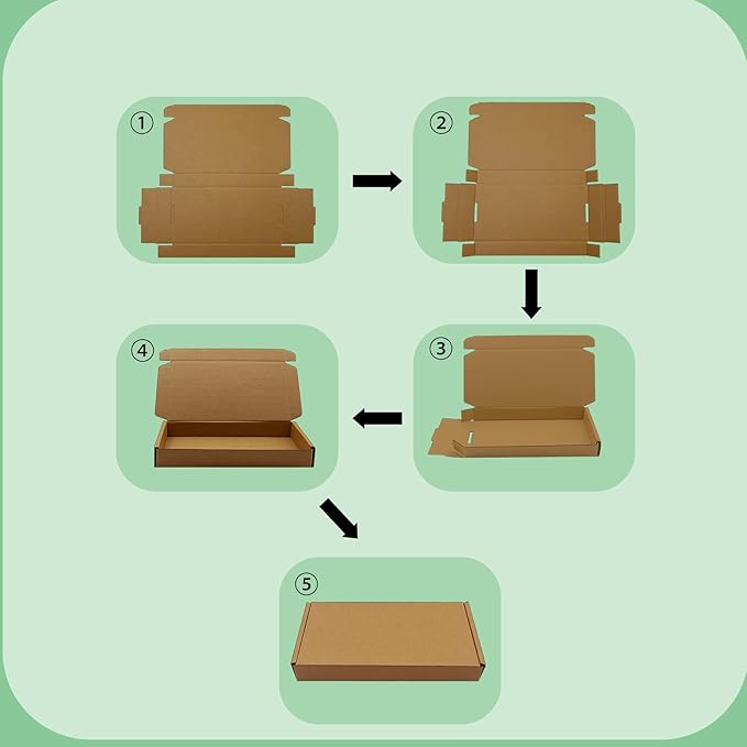5x5x1.5 inch Small Shipping Boxes 50 Pack, Brown Corrugated Cardboard Mailer Boxes Bulk for Packaging Business Mailing Gift，Mini Mailer Boxes for Packaging Supplies Business Present