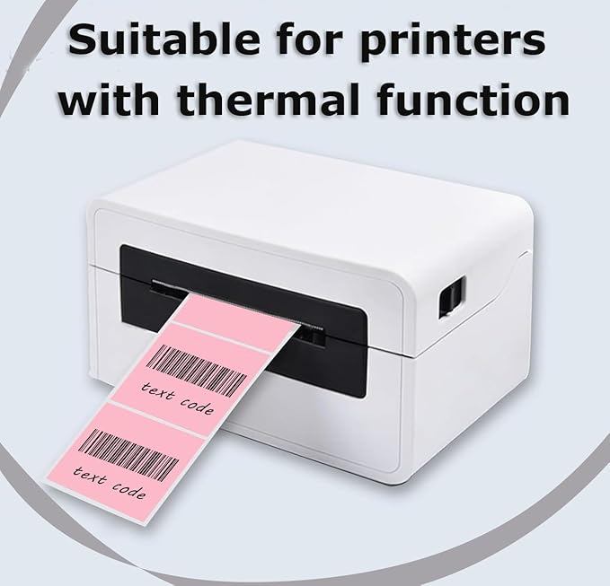 2" x 2" Thermal Labels Stickers Pink, Square Thermal Shipping Stickers, Multipurpose Inventory Self-Adhesive Direct Thermal Label for Small Business (500 Labels/Roll)