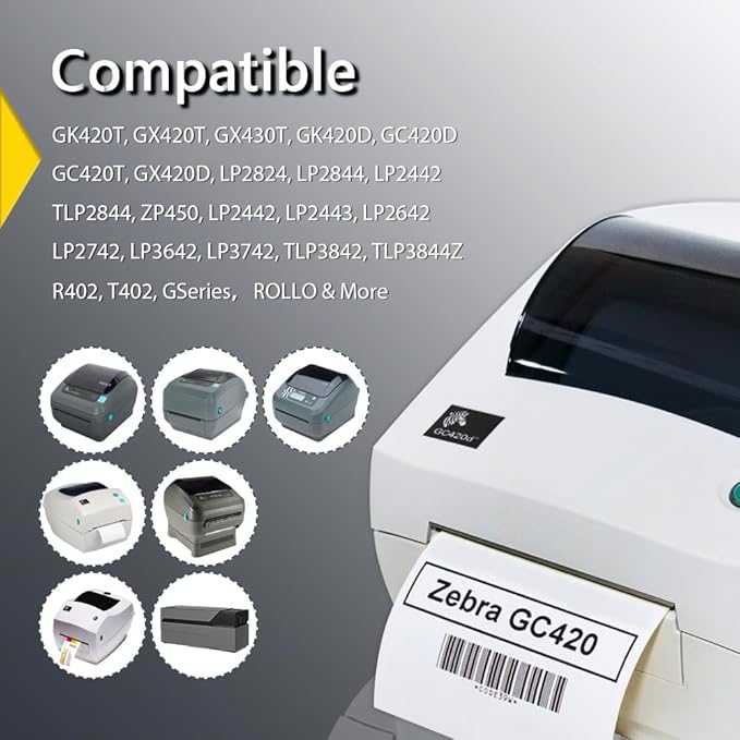 BETCKEY - 2.625" x 1" File Folder & Address Labels Compatible with Zebra/Rollo Label Printer,Premium Adhesive & Perforated[Red, 6 Rolls, 12000 Labels]