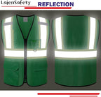 Hi Vis Reflective Safety Vest for Men Women with Multiple Pockets High Visibility Mesh Construction Work Vest,Meets ANSI/ISEA Standards(EK1-178-Green-M)