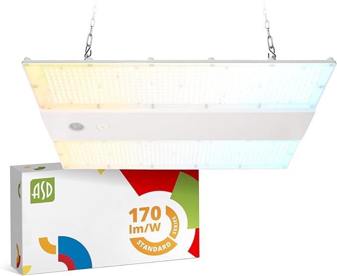 ASD LED Linear High Bay Light Fixture, Commercial Shop Lighting | 3CCT, Dimmable, Power Adjustable, DLC Premium, UL Listed | 320W 51000LM 3500-5000K 200-480V | Warehouse, Garage, Workshop Lamp | White