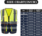 A-SAFETY navy blue and neon yellow work vest