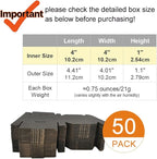 50 Pack 4x4x1'' Small Shipping Boxes, Corrugated Cardboard Mailers for Business, Black (CM441B)
