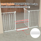 TSAYAWA Extra Wide Walk Through Baby Gate with Door,67-71.5 Inch Wide Presure Mounted No Drill Metal Auto Close Child Gate for Stair Doorway - Indoor Outdoor Safty Gate for Toddler Dog Doggie, White