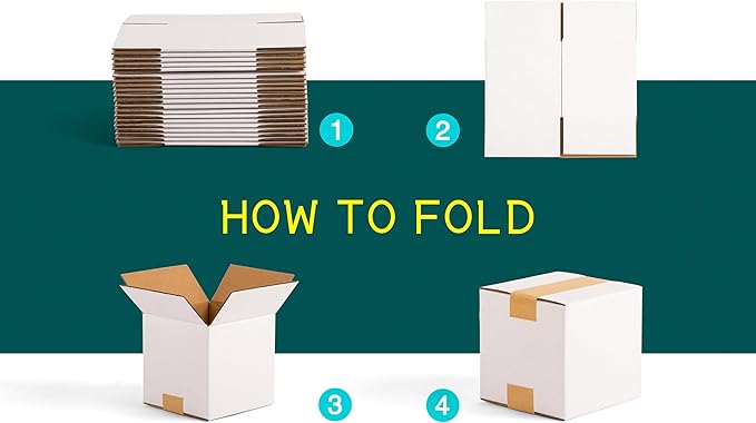 5x5x5 inch Small Shipping Boxes, White Corrugated Cardboard Boxes for E-Commerce, Mailing, Storage, Gifts Wrapping, 15 Pack
