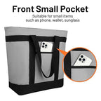 Insulated Reusable Tote Bag for Grocery Shopping for Women/Men, Pizza/Food Delivery Bag to Keep Food Cold/Hot for Professional Catering, Cooler bags for Travel/Beach/Picnic, Grey, 3-Pack