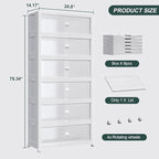180Gal Stackable Storage Bins with Lid and Wheels, 720QT Plastic Collapsible Storage Boxes with Doors, Closet Organizer and Storage Cabinet for Home Kitchen Office Dorm Room, 6Pack White