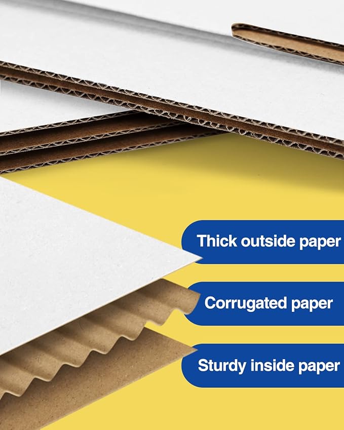 Assorted-Sizes-Shipping-Boxes-24-Pack: 6x4x3 & 12x9x3 & 13x10x2 Small-Shipping-Boxes-Mailers, White Corrugated-Cardboard-Boxes-for-Packing-Small-Business Mailing