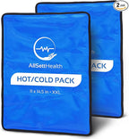 Reusable Ice Packs for Injuries Reusable | 11" x 14.5" - 2 Pack XL | Hot & Cold Pack | Large Ice Pack for Back Pain Relief, Flexible When Frozen | Cold Compress for Back, Knee, and Shoulder Injuries