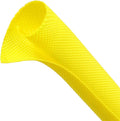 Automotive Wire Loom Tubing, Split Braided Cord Protectors from Pets No Chew, Flexible Cable Sleeve Cable Management for TV/Computer/Electric Wires (Yellow, 3/4"-25ft)
