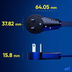 Maximm Cable 10 Ft 360° Rotating Flat Plug Extension Cord/Wire, 16 AWG Multi 3 Outlet Extension Wire, 3 Prong Grounded Wire - Black - UL Certified