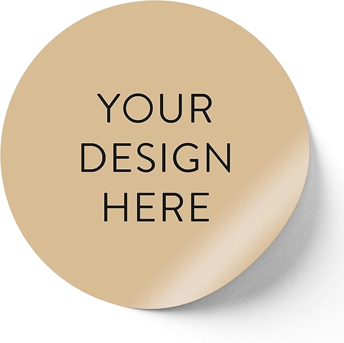 100 Custom Vinyl Stickers - Upload Your own Image, Text, Design, Logo - Personalized Logo Labels for Handmade, Packaging, Bottle, Jars, Candle, Brand Stickers (Brown, 2x2)