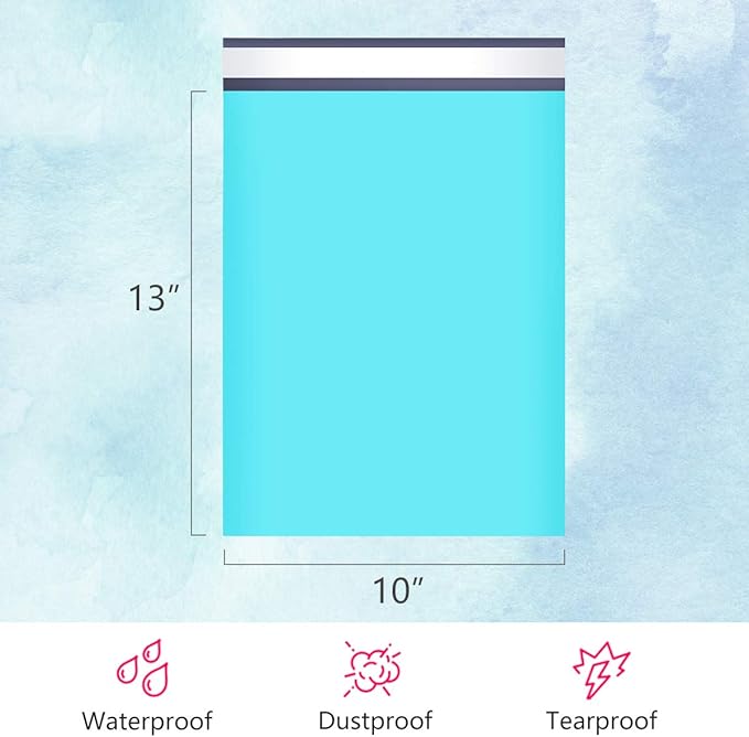 UCGOU Poly Mailers 10x13 Inch Teal 100 Pack Shipping Bags #4 Strong Mailing Envelopes Boutique Packaging Postal Self Seal Adhesive Waterproof and Tear Proof Small Business for Clothes Books