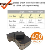 400 Pack 5x5x2'' Small Shipping Boxes, Corrugated Cardboard Mailers for Business, Black (CM552B-400)