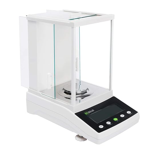 U.S. Solid 0.1mg Analytical Balance, 120g x 0.0001g, Lab Electronic Scale with Automatic Internal Calibration, Electromagnetic Transducer, RS232, Overload Protection, Piece Counting, 4 Weighing Units