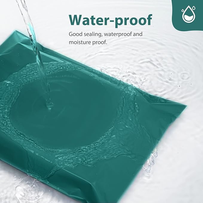 Fuxury Large Poly Mailers 24x24 Inch 100 Pcs, Waterproof Shipping Bags for Clothing, Strong Adhesive Shipping Envelopes for Small Business, Self Seal Mailers Poly Bags Mailing Bags Forest Green